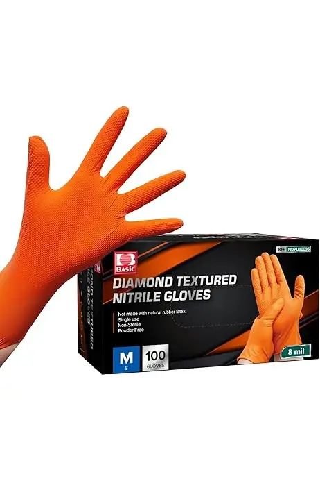 Diamond Textured Nitrile Gloves (8 mil)